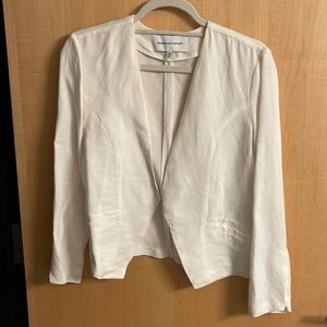 Cupcakes & Cashmere white linen jacket